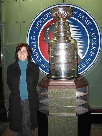 Jill at the Hockey Hall of Fame with the Stanley Cup!