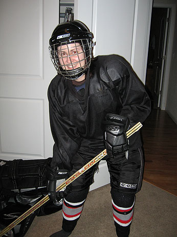 Jill in her hockey gear